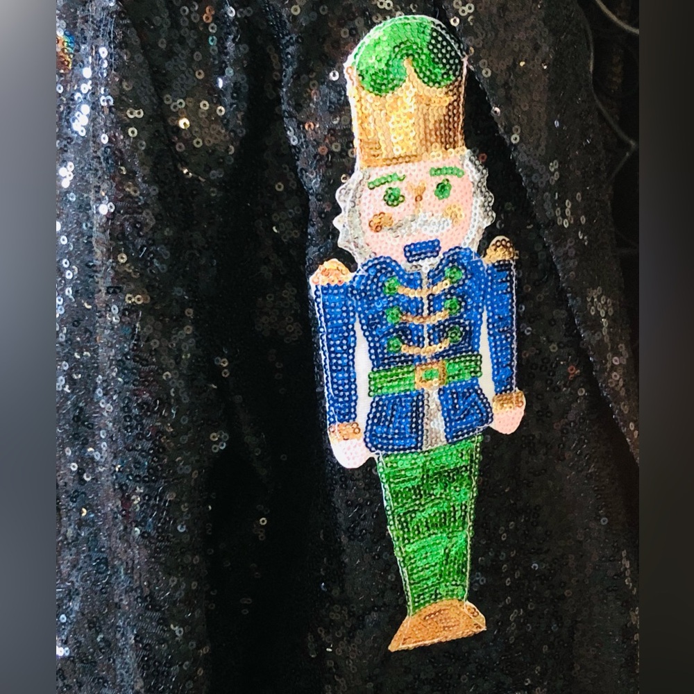 Queen of đź’– Sparkles Festive Sequin Blazer with Nutcracker Motif - Picture 6 of 13
